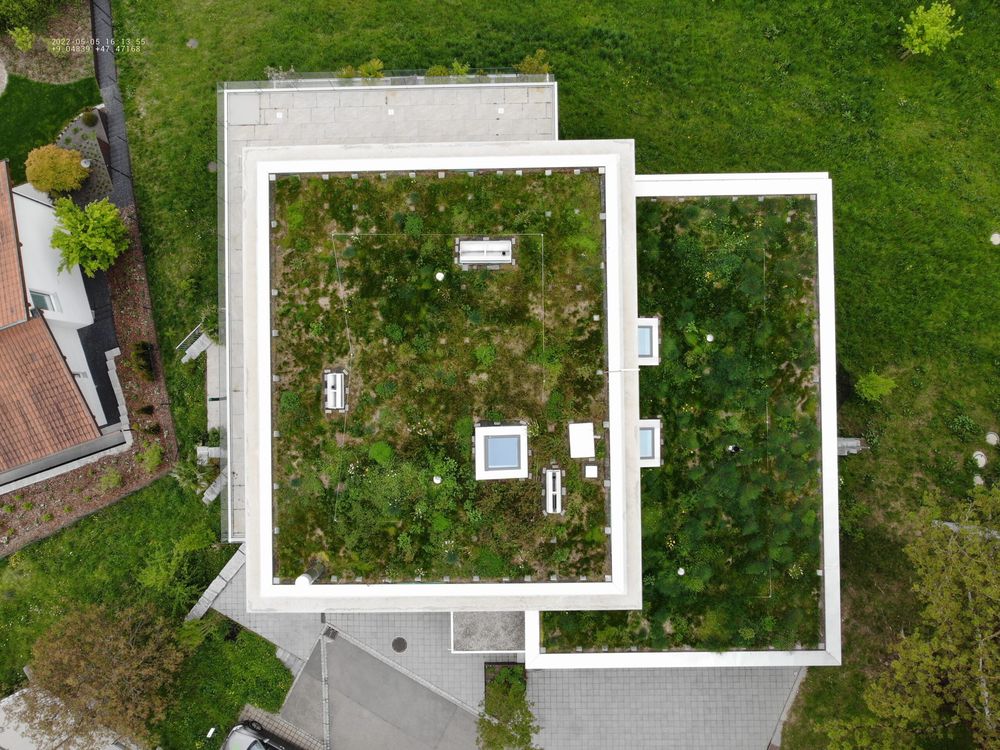Toiture végétalisée vue par drone